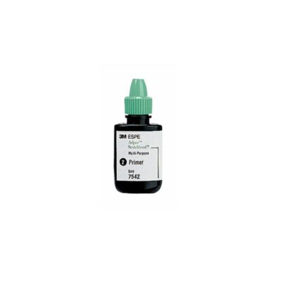3M ESPE adhesivo multiuso para odontología, envase de 6 ml, utilizado como primer en procedimientos dentales, mejora la adhesión y durabilidad de restauraciones y aparatología ortodóntica.