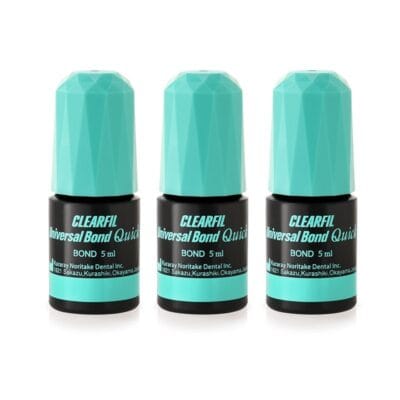 Alignerel número 2, alt text: Gel de unión universal de 5 ml en envases negros con tapón azul, utilizado en odontología para adhesión rápida y efectiva de materiales dentales.