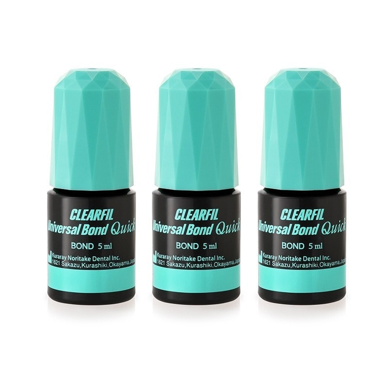 Alignerel número 2, alt text: Gel de unión universal de 5 ml en envases negros con tapón azul, utilizado en odontología para adhesión rápida y efectiva de materiales dentales.