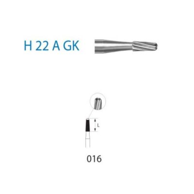 H22A GK.- Instrumento dental de alta precisión para restauraciones dentales, fabricado en acero inoxidable. Ideal para odontología personalizada y procedimientos de microcirugía bucal.