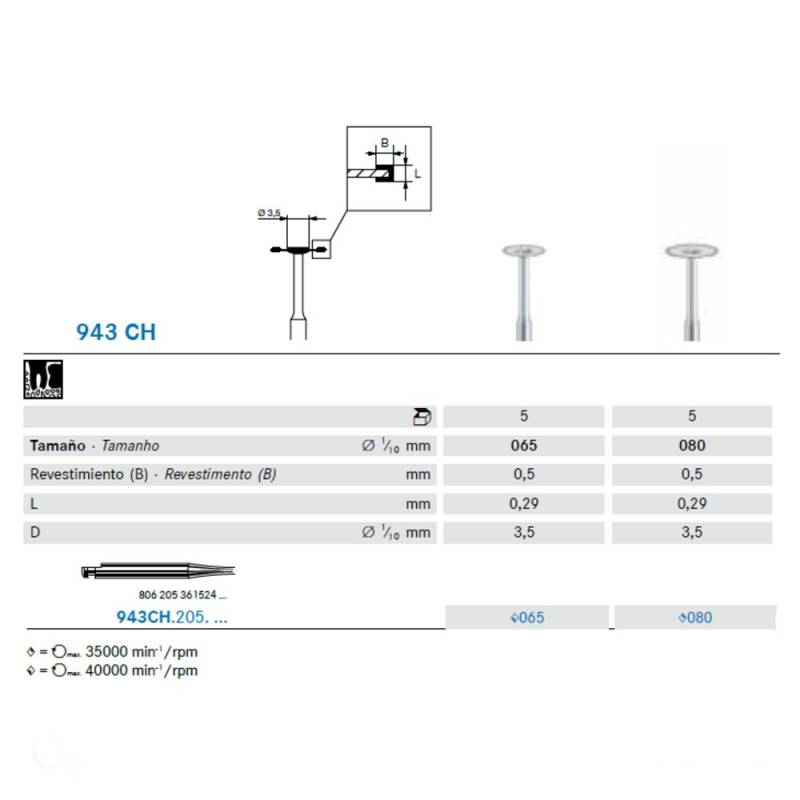 943 CH - Instrumento odontológico personalizado para cirugía y prótesis dentales, fabricado por EXAmedic con precisión y calidad para usos especializados en odontología.