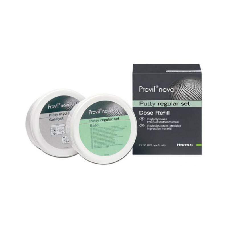 Provil novo set de prótesis dentales, putty regular base y catalizador, material de impresión de silicona para moldes dentales personalizados.