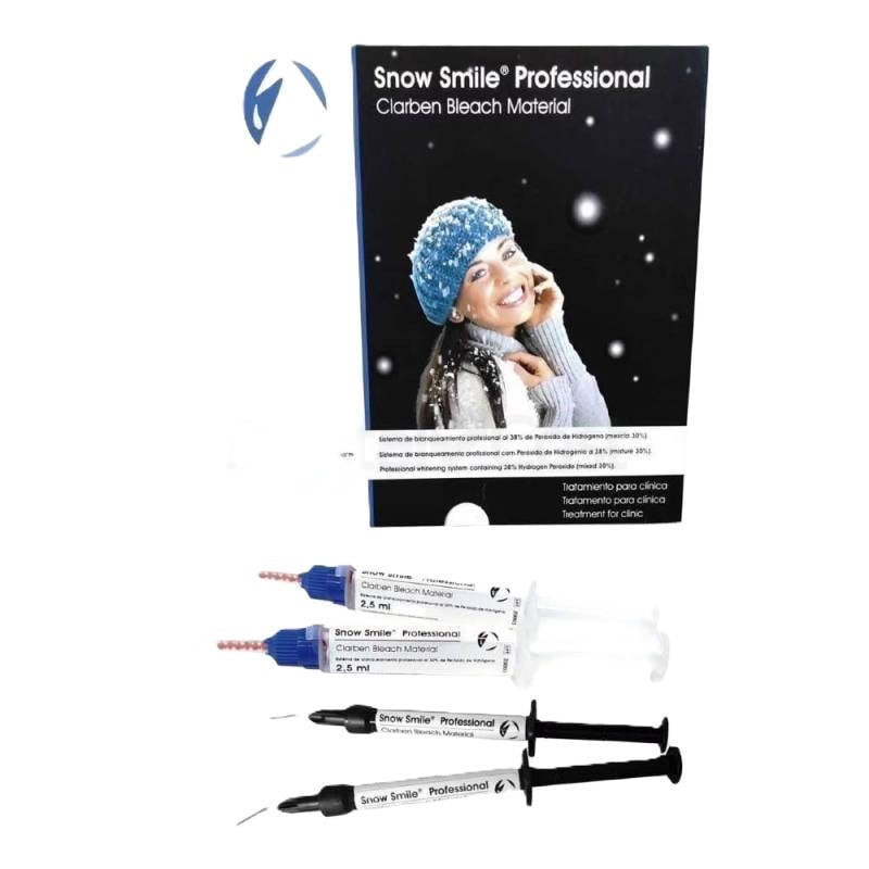 Snow Smile profesional para blanqueamiento dental con carbato de hidrógeno y peróxido, en sobres personalizados para clínicas dentales de alta calidad.