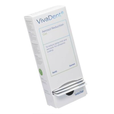 Aerosol Reduction Gel de VivaDent para reducir la niebla y aerosoles en procedimientos odontológicos.