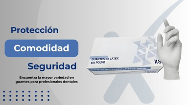Guantes de látex sin polvo para odontología, protección y seguridad en procedimientos dentales.