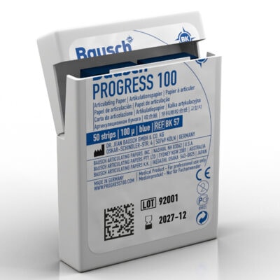 Papel de Articular Coloración Progresiva BK57 Azul,100 micras 50 tiras Bausch