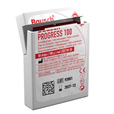 Papel de Articular Coloración Progresiva K58 Rojo 100 micras 50 tiras Bausch