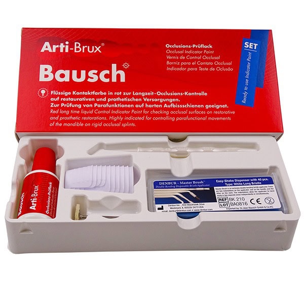 Arti-Brux Set Barniz Indicador Oclusal Frasco 15ml.+Acc. Bausch