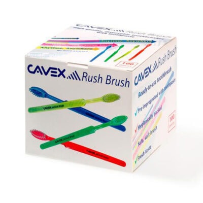 Cepillos de Dientes Rush Brush con Pasta Impregnada 100 uds. Cavex
