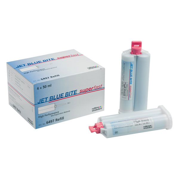 Jet Blue Bite Silicona de Adición 4 Cartuchos Reposición 50ml Coltène / Whaledent SUPERFAST
