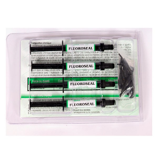 Fluoroseal Fondo Cavidad con Hidroxiapatita 4 jeringas 1,4g Dentaflux