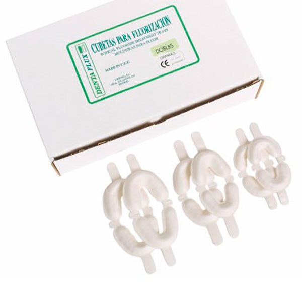 Cubetas para Flúor Blancas Dobles 50u Dentaflux DOBLE PEQU. 50u.