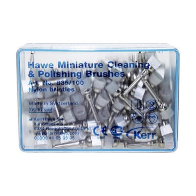 Mini Cepillos Profilaxis Nylon Contra-ángulo Kerr Hawe Bolsa 100 uds.