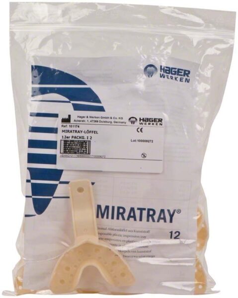 Miratray Cubetas Impresión Dental Inferior I2 Medio Bolsa 12 uds Hager Werken