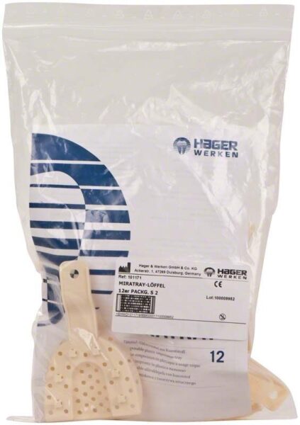 Miratray Cubetas Impresión Dental Superior S2 Medio Bolsa 12 uds Hager Werken