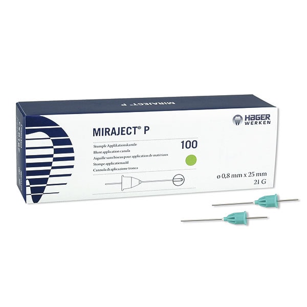 Agujas Miraject P 21G para Duraphat 25X0.8mm 100u. Hager & Werken