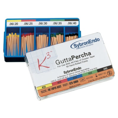 GUTAPERCHA K3 CONICID. 04 PUNTA TIPO PLUMA 50uds.