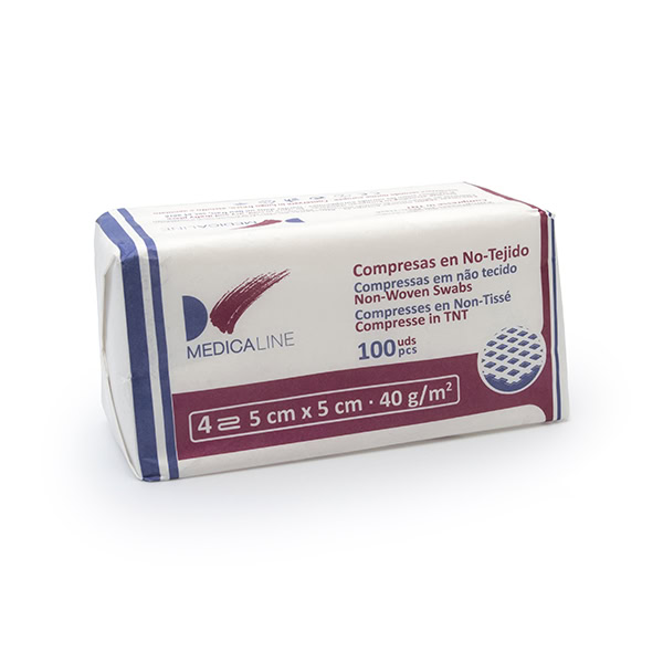 Gasas Tejido no Tejido no Esteriles 100 unidades. 5x5cm Medicaline