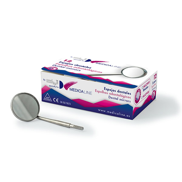 Espejo Dental n. 5 Rodio Rosca Europea 24mm Caja 12uds. Medicaline by Carl Martin