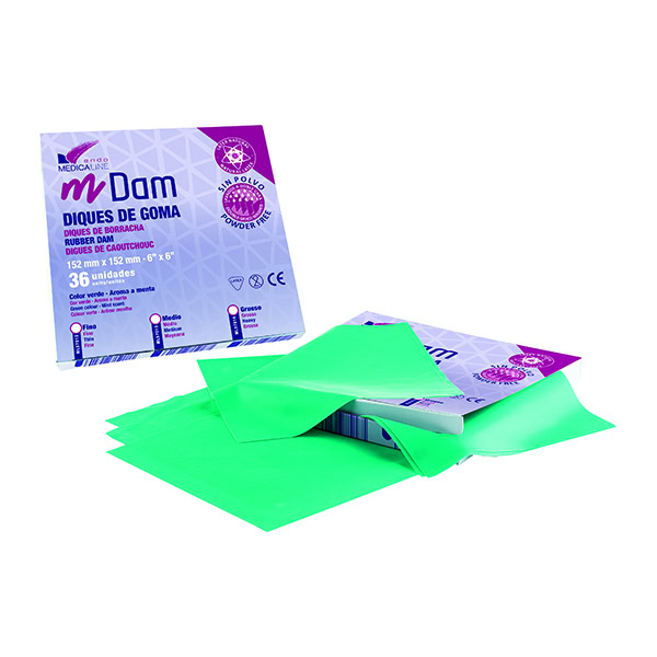Diques de Goma Látex Verde 36uds. Medicaline