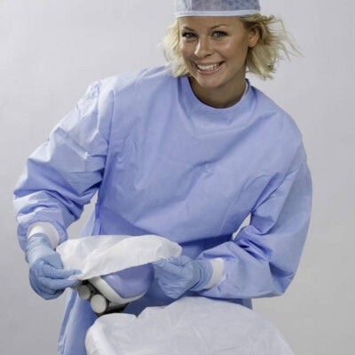 Funda para Reposacabezas Impermeable Ø 24cm con Elástico 60 uds Blanco Omnia