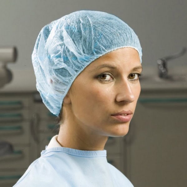 Cofia Redonda con Elástico, Azul 100 uds Omnia