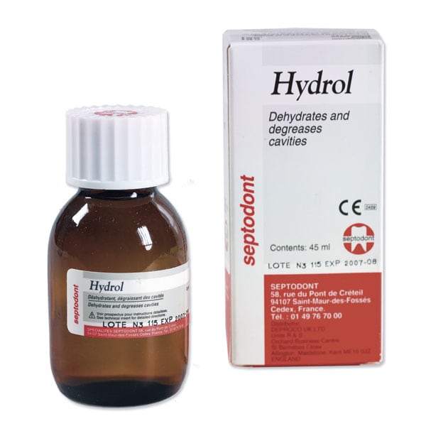 Hydrol Solución Deshidratante y Desengrasante Frasco 45ml. Septodont