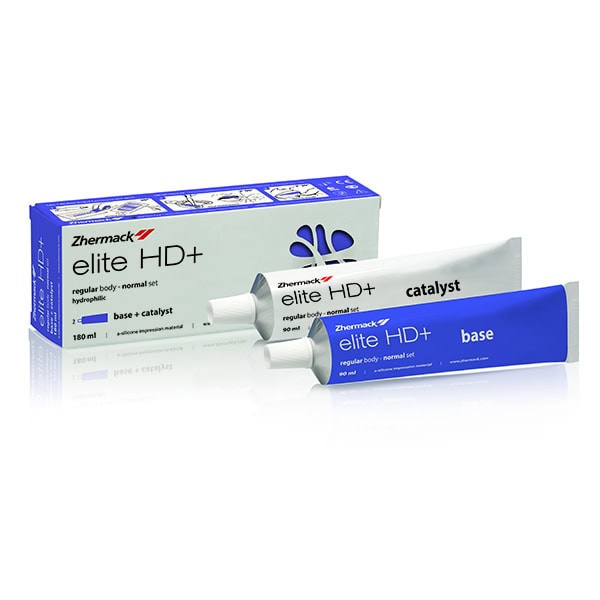 Elite HD+ Regular Body Silicona de Adición Normal Set 90+90ml, Base + Catalizador de Zhermack