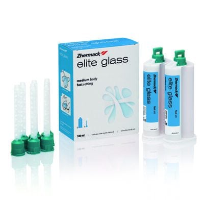 Elite Glass Medium Body Fast Set Silicona Matriz Transparente Reposición 2x50ml Zhermack