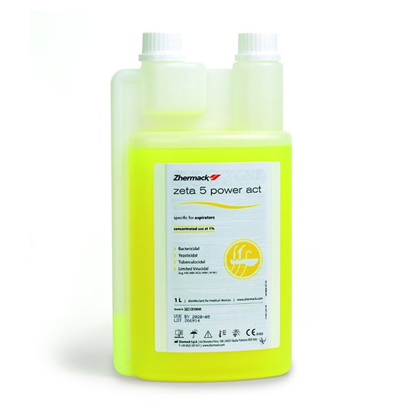 Zeta 5 Power Act Desinfectante Aspiración Botella 1 Litro Zhermack