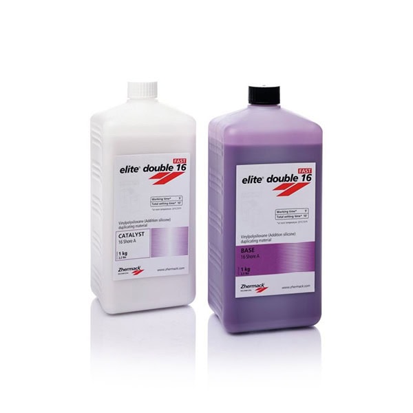 Elite Double 16 Fast Silicona de Adición, Duplicados, 1kg + 1kg Zhermack