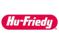 Hú-Friedy logotipo de productos odontológicos personalizados en relieve, en color rojo y blanco, representando calidad y confianza en soluciones dentales a medida.