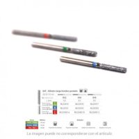 Cortador odontológico personalizado para procedimientos dentales, con diferentes colores y tamaños, ideal para clínicas y laboratorio dental.