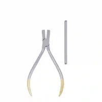 Pinza para manejo de prótesis dentales con mango ergonómico y soporte metálico, ideal para odontología personalizada y de precisión.