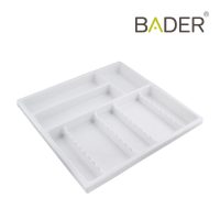 Alto texto: Bandeja de almacenamiento para productos odontológicos personalizados, ideal para clínicas dentales y laboratorios, fabricada en material resistente y fácil de limpiar.