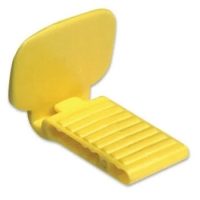 Accesorio dental personalizado en color amarillo con ranuras para soporte y organización.