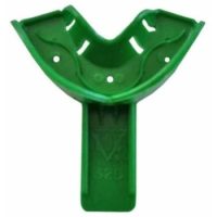 Respuestos odontológicos personalizados en color verde para procedimientos dentales.