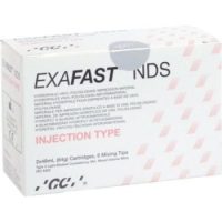 Cartridges de inyección odontológica EXAmedic para tratamientos dentales con partículas de polímero y vinilo.