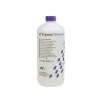 Botella de líquido odontológico GC FujiVEST® Premium de 900 ml, ideal para tratamientos dentales y odontología restauradora, con fórmula de alta calidad para profesionales.