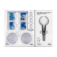Adaptador de matriz secuencial Hawe Blue, kit profesional para ortodoncia y odontología personalizada, con diferentes tamaños y recubrimientos para una precisión óptima.