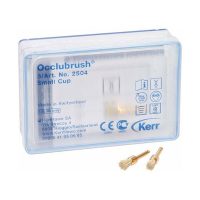 Occlusión dental, productos personalizados para odontología, con cerdas para limpieza y cuidado dental, en lata transparente con instrucciones y certificaciones de calidad, ideal para clínicas dentales.