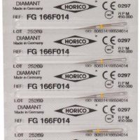 Fichero de productos odontológicos personalizados de Horico con etiquetas de calidad y referencia técnica.