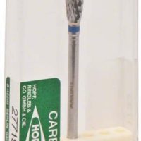 Cuchillo de carburo para fresado dental de alta precisión en caja de almacenamiento transparente.