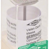 Válvula de diamante Horico en caja transparente para odontología personalizada, ideal para instrumentos dentales de precisión y alta durabilidad.