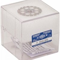 Diapositiva médica dental personalizada para instrumentos odontológicos en caja de plástico transparente.