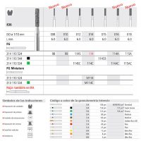 Archivos de instrumentos odontológicos personalizados EXAmedic, incluyendo fresas y conos para restauraciones y preparaciones dentales. Calidad y precisión en cada componente.