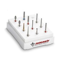 Brocas de alta precisión para odontología, variadas en tamaños y acabados, ideales para procedimientos dentales profesionales y personalizados.