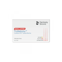 Alto texto: Dispositivo de Ortodoncia personalizado TruNatomy de Maillefer para ajustes cómodos y precisos, compatible con diferentes tamaños y puntos de obstrucción dental.