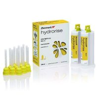 Zhermack Hydrorise, sistema de hidratación para materiales odontológicos, con gel y aplicadores, pensado para mantener la humedad en trabajos dentales y mejorar la precisión en procedimientos odontológicos.