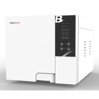 Compacto y avanzado equipo de esterilización para clínicas dentales, con pantalla táctil y controles intuitivos, ideal para productos odontológicos personalizados.